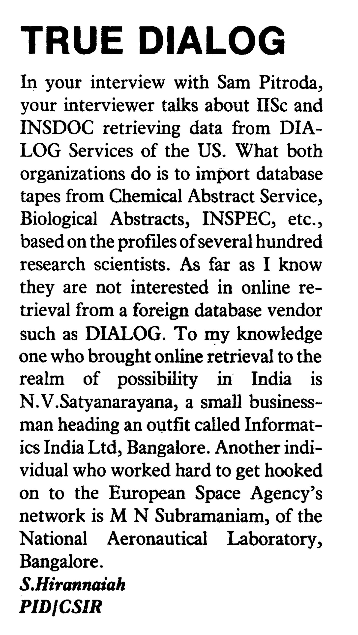 True Dialog Computer Today April 1987 Informatics Publishing Limited True Dialog Computer Today April 1987 Informatics Publishing Limited