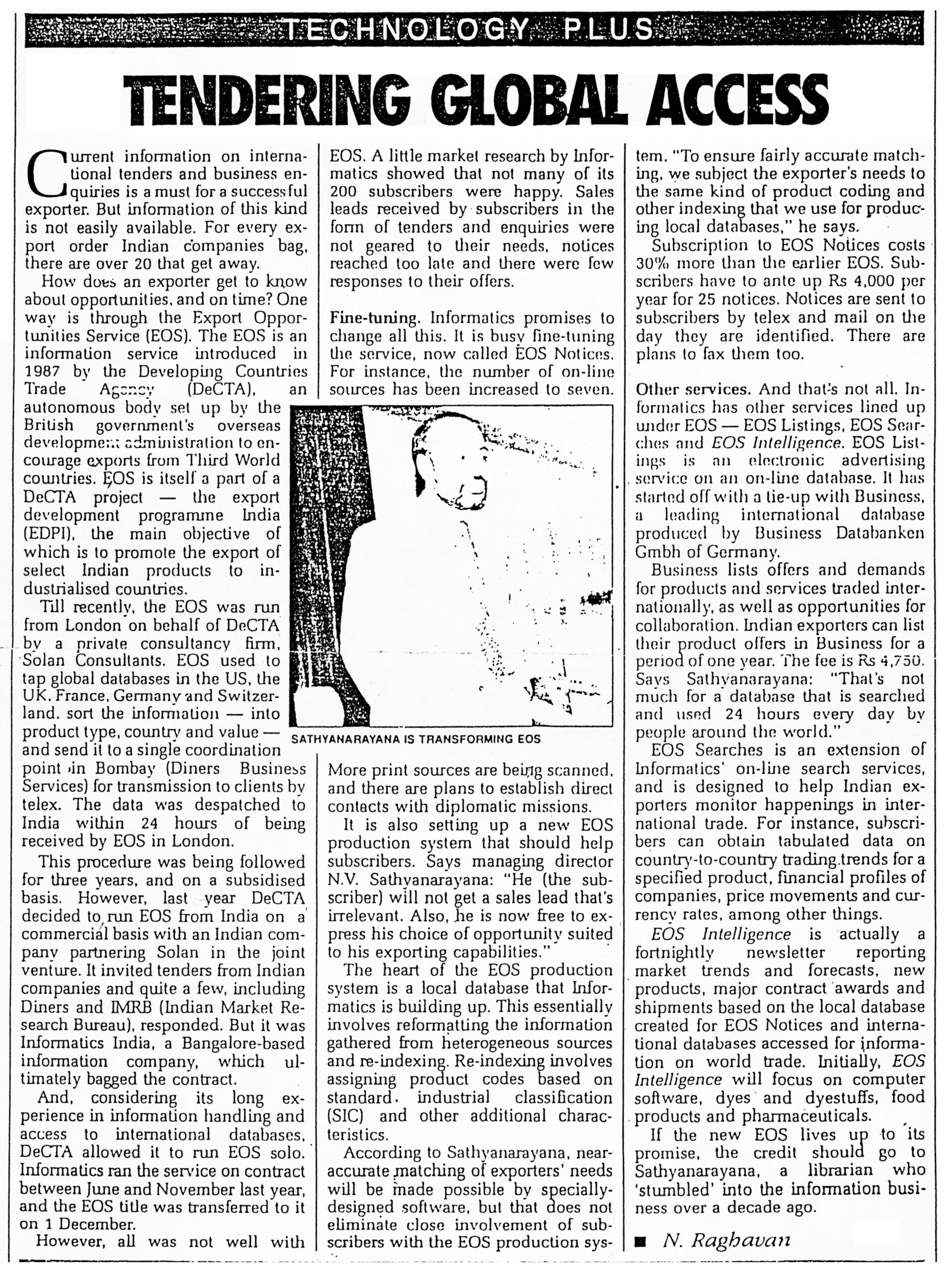 Tendering Global Access Business World 27th February 1991 Tendering Global Access Business World 27th February 1991